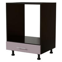HERDUMBAUSCHRANK Bari D11K/60 Schwarz / RAL 4009 pastellviolett 60 / 50 / 82cm - Violett/Schwarz, Holz/Holzwerkstoff (60/82/50cm) - Feldmann-Wohnen