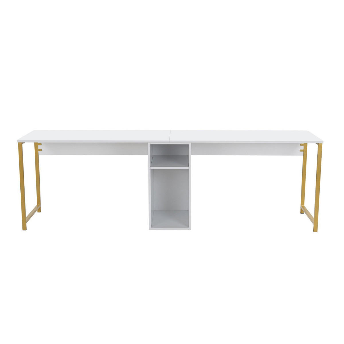 DOPPELSCHREIBTISCH - twin 240/60/74 cm - Weiß, Holzwerkstoff (240/60/74cm) - Calicosy