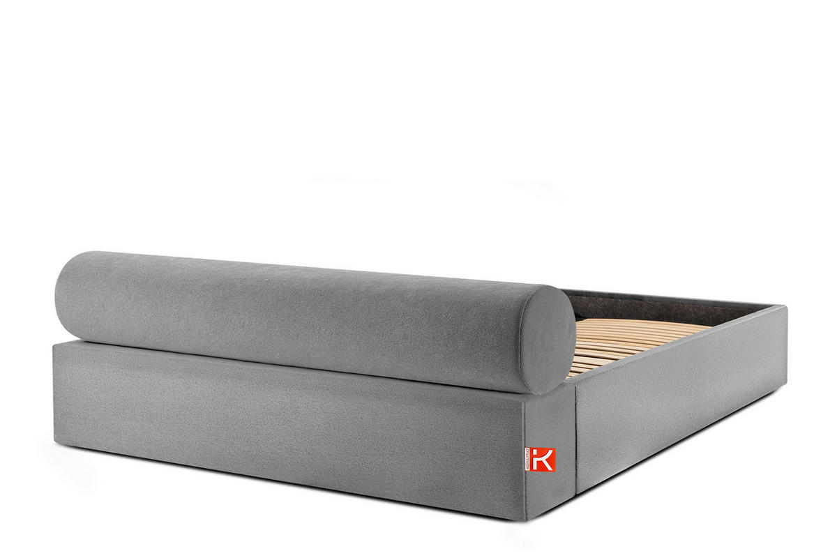 POLSTERBETT LUNEO - Hellgrau/Schwarz, Holz/Holzwerkstoff (202/204cm) - KONSIMO®