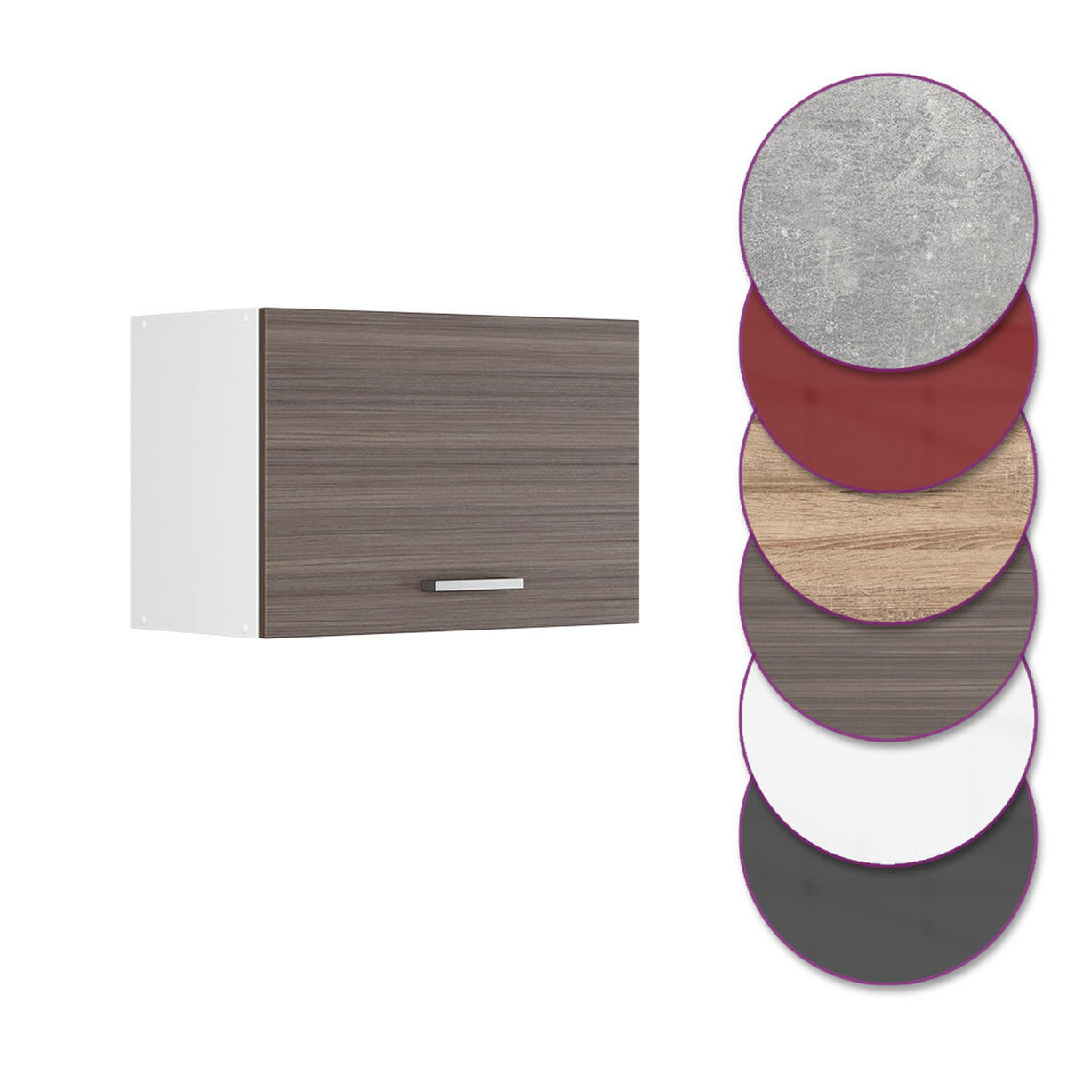 HÄNGESCHRANK R-Line Grau 60 cm Flach - Weiß/Braun, Holzwerkstoff (60/40/31cm) - Vicco