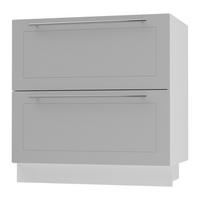 SCHUBLADENUNTERSCHRANK Bari D2/80 Weiß / RAL 7040 fenstergrau 80 / 50 / 82cm Blum Teilauszug - Weiß/Grau, Holz/Holzwerkstoff (80/82/50cm) - Feldmann-Wohnen
