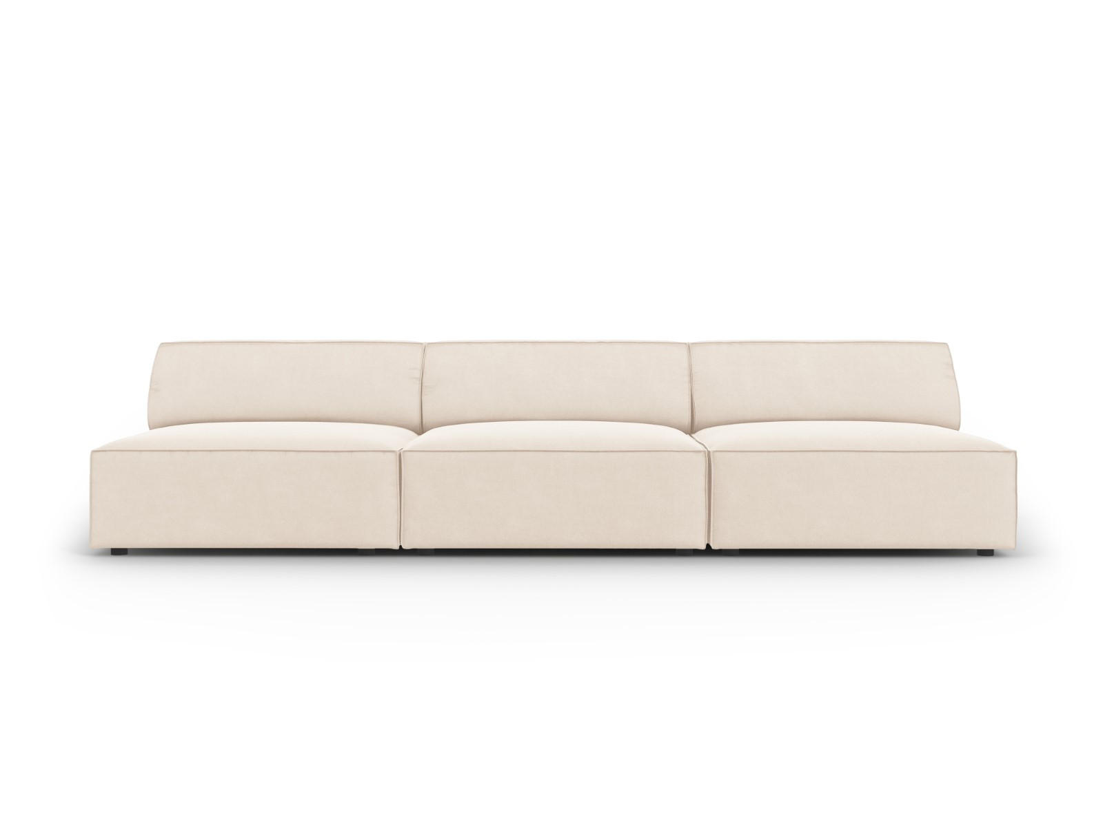 SOFA Jodie aus Samt leichtes beige 3 Sitzplätze - Beige, Textil (240/70/102cm) - Micadoni