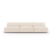 SOFA Jodie aus Samt leichtes beige 3 Sitzplätze - Beige, Textil (240/70/102cm) - Micadoni