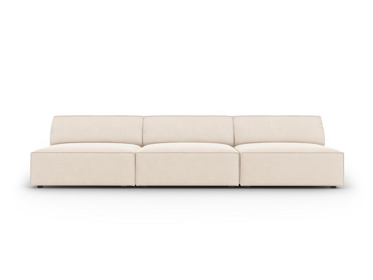 SOFA Jodie aus Samt leichtes beige 3 Sitzplätze - Beige, Textil (240/70/102cm) - Micadoni