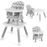 BABYHOCHSTUHL Weiß - Multicolor, Kunststoff (58/98/58cm) - COSTWAY