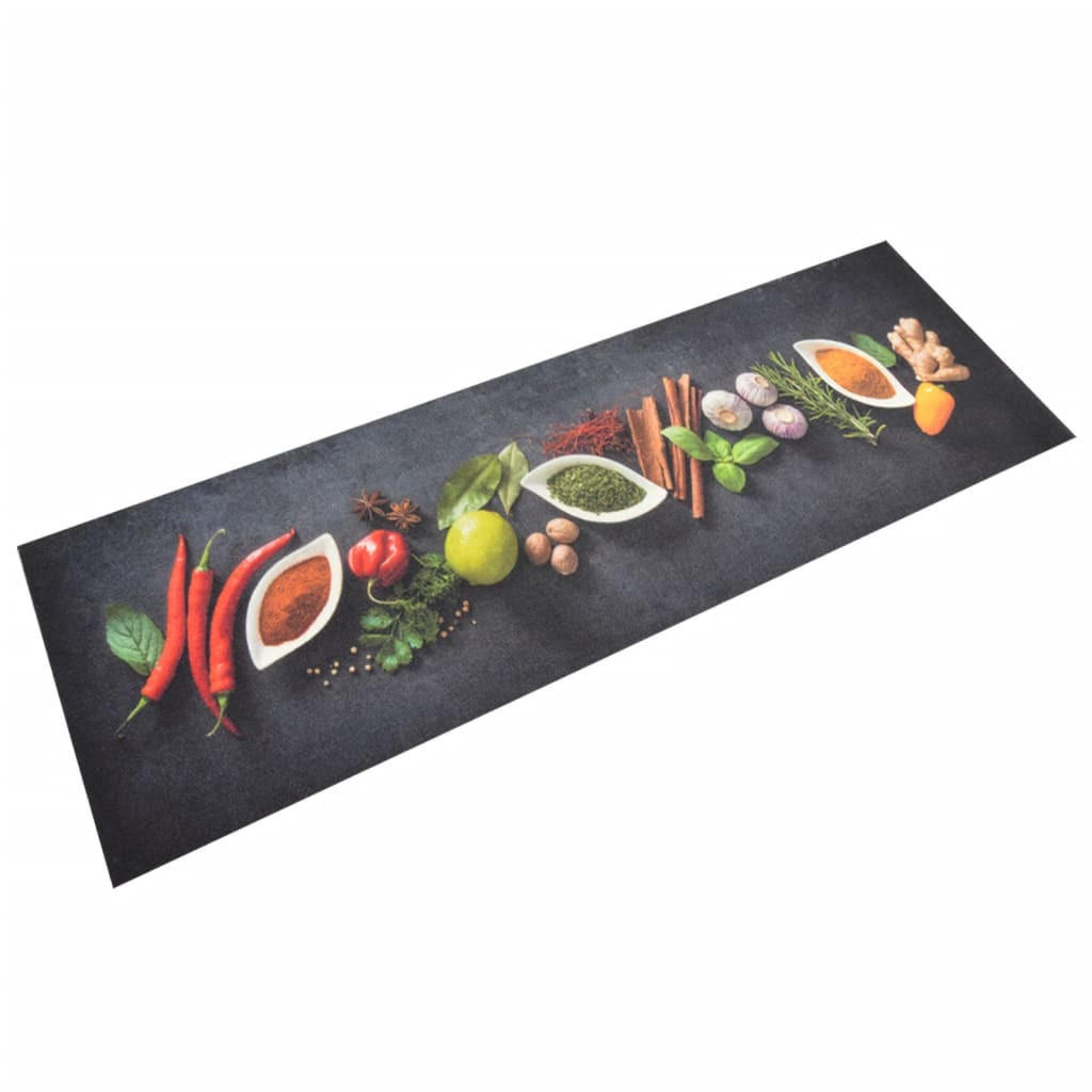 KÜCHENTEPPICH Waschbar Gewürze 60/180 Cm Samt - Multicolor, Kunststoff (60/180cm) - vidaXL