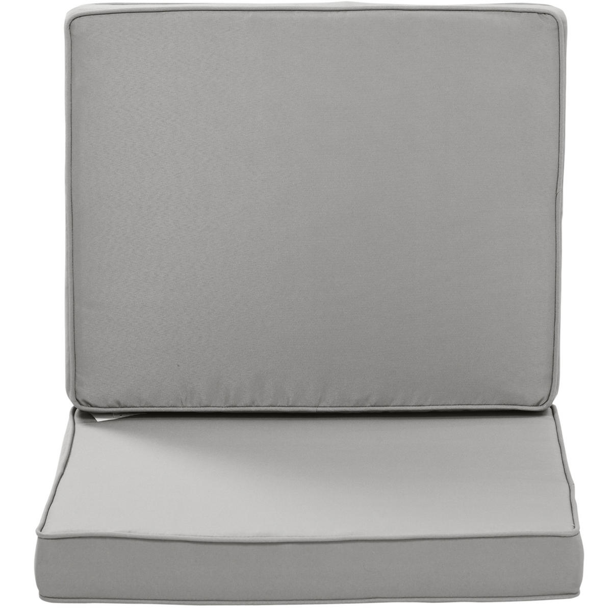 SESSELAUFLAGEN aus Polyester 56x52x7 cm in Hellgrau mit abnehmbarem Bezug - Hellgrau, Textil (52/7/56cm) - Modfu