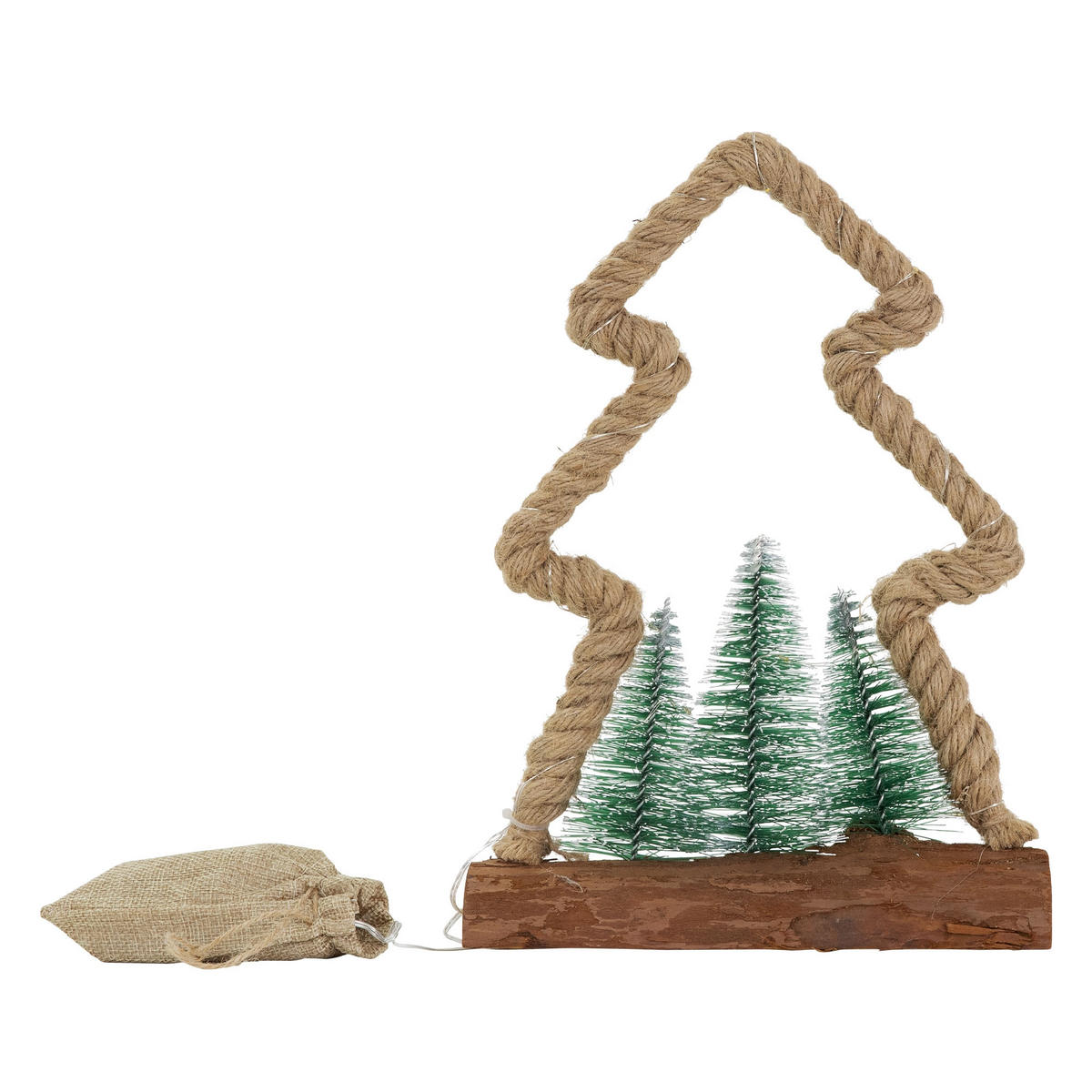 WEIHNACHT Figur Jute Kreis - Naturfarben, Holz (34/30/7.5cm) - ECD-Germany