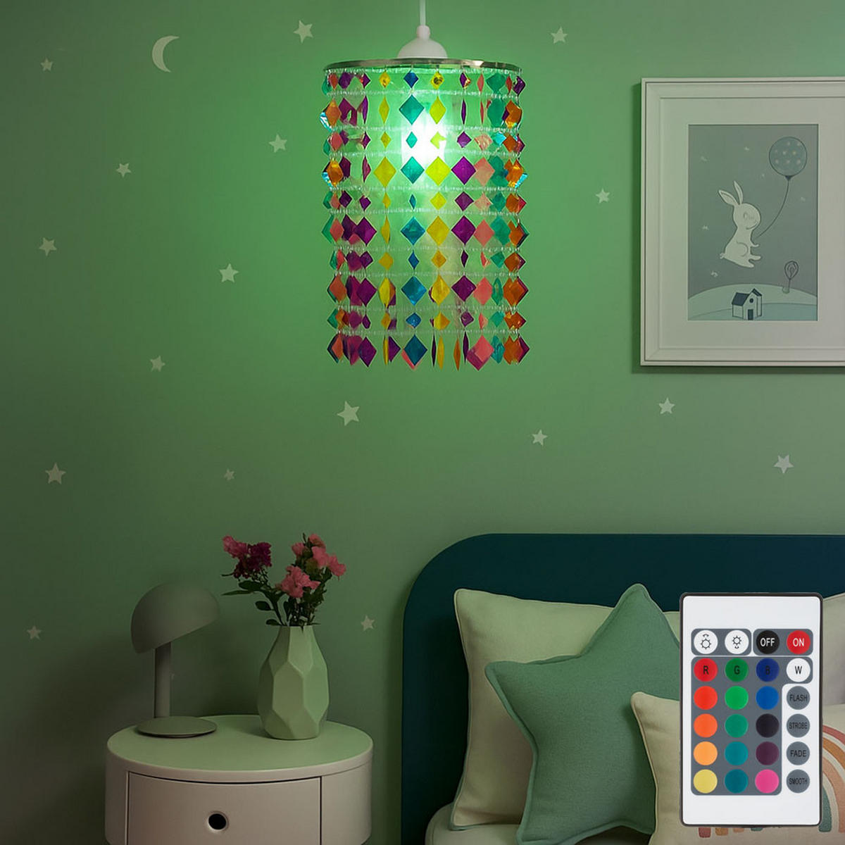 LED HÄNGELEUCHTE Metall Kristalloptik Bunt - Multicolor, Metall (22.5/22.5/36cm)