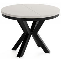 ESSTISCH Clara runder ausziehbarer, Kaschmir Grau Beige 120-200/120/76 cm - Kaschmir/Beige, Holzwerkstoff/Metall (120/200/76cm) - WFL GROUP