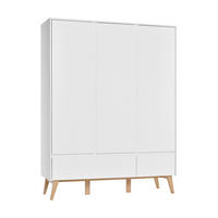 SKŘÍŇ 3DVEŘOVÁ Bílá a dřevo - bílá, kompozitní dřevo (149/200/52cm) - Petits-meubles