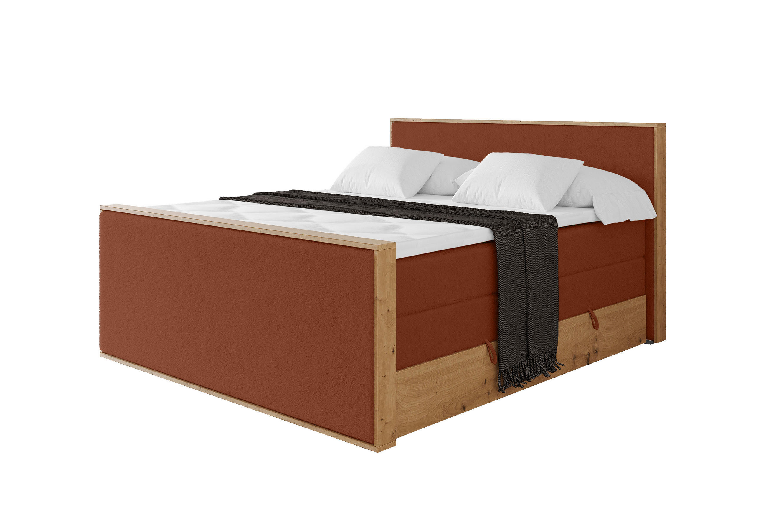 BOXSPRINGBETT LOLLI9 -Z-KING 140x200 - H3/H4 Rot - Rot, Holzwerkstoff (140/200cm) - ALTDECOR