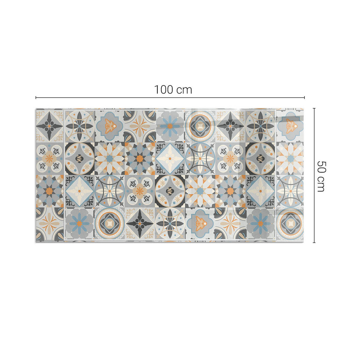 GLASPLATTE für Kamin 100x50 cm Grau - Grau, Glas (100/50/0.4cm) - ArtPrintCave