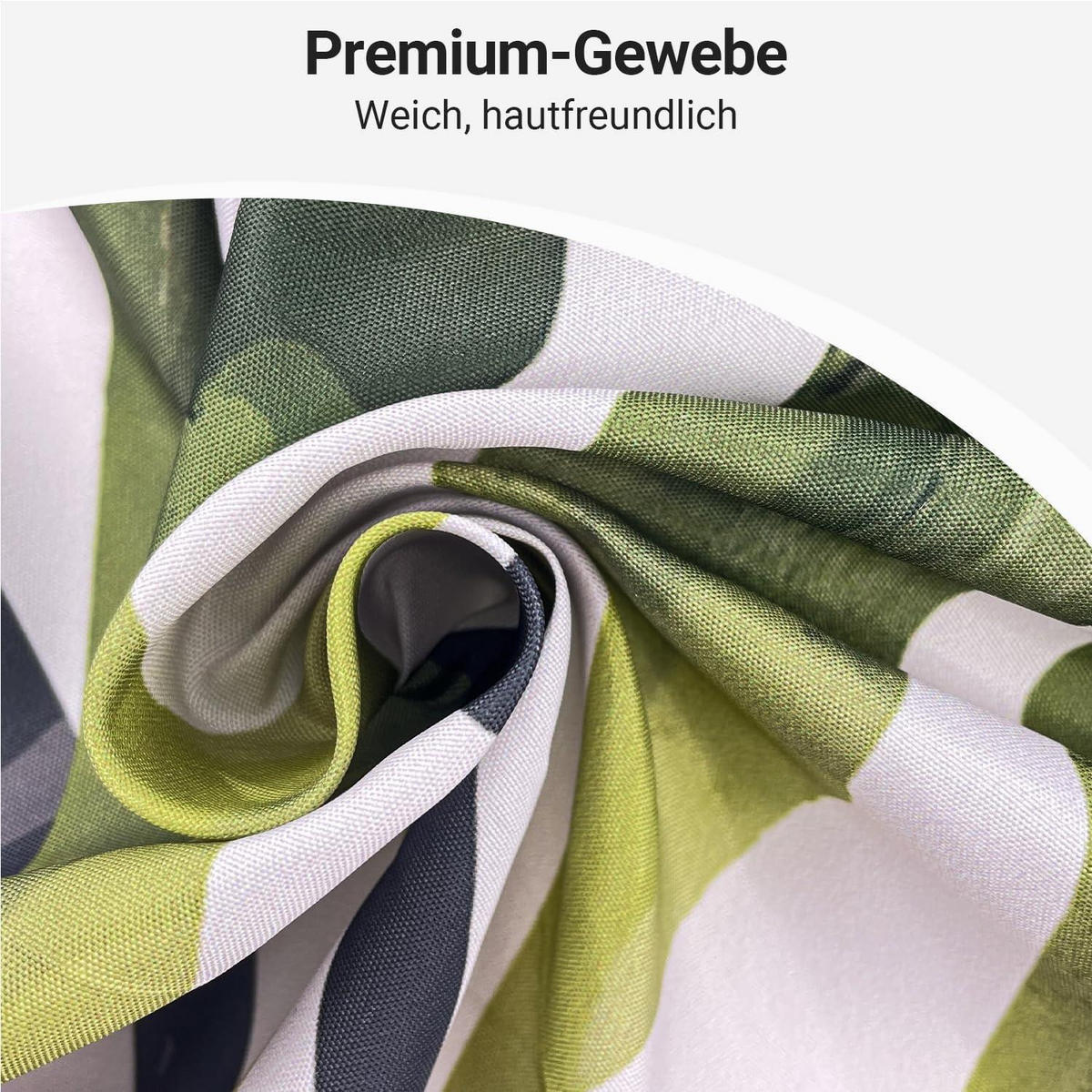 DUSCHVORHANG Grün Blätter Linie 120 x 200 cm - Grün, Textil (120/200cm)