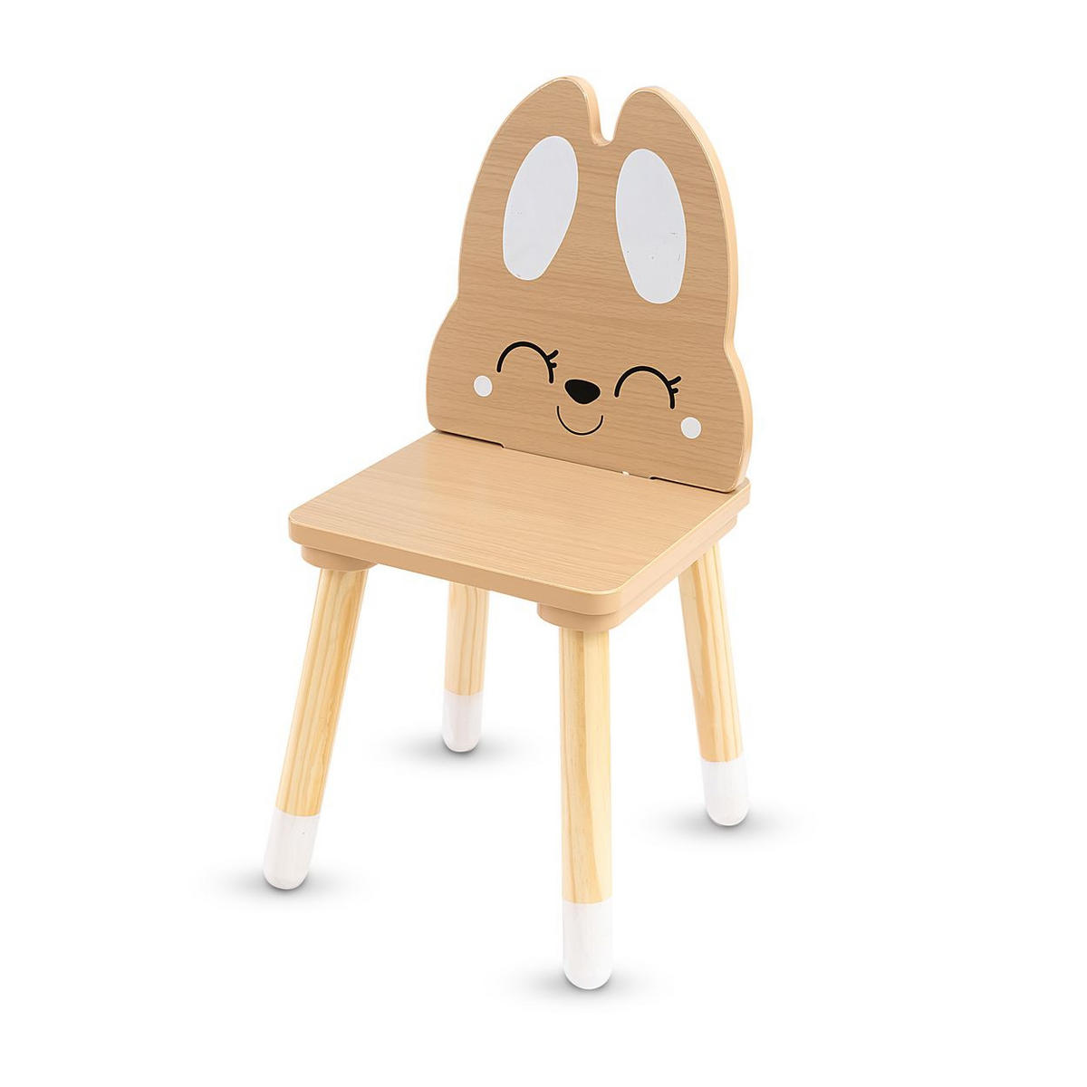 KINDERSITZGRUPPE Hase braun 60 x 60 cm, Tischset, 2 Stühle, Holz, Stauraum, Hasen-Design - Braun, Holzwerkstoff (60/48/60cm) - Moni