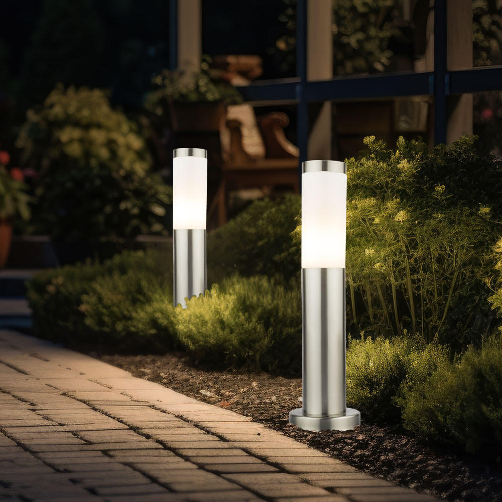 LED WEGLEUCHTE Edelstahl Silber 2er Set - Silberfarben, Kunststoff (7.5/7.5/45cm)