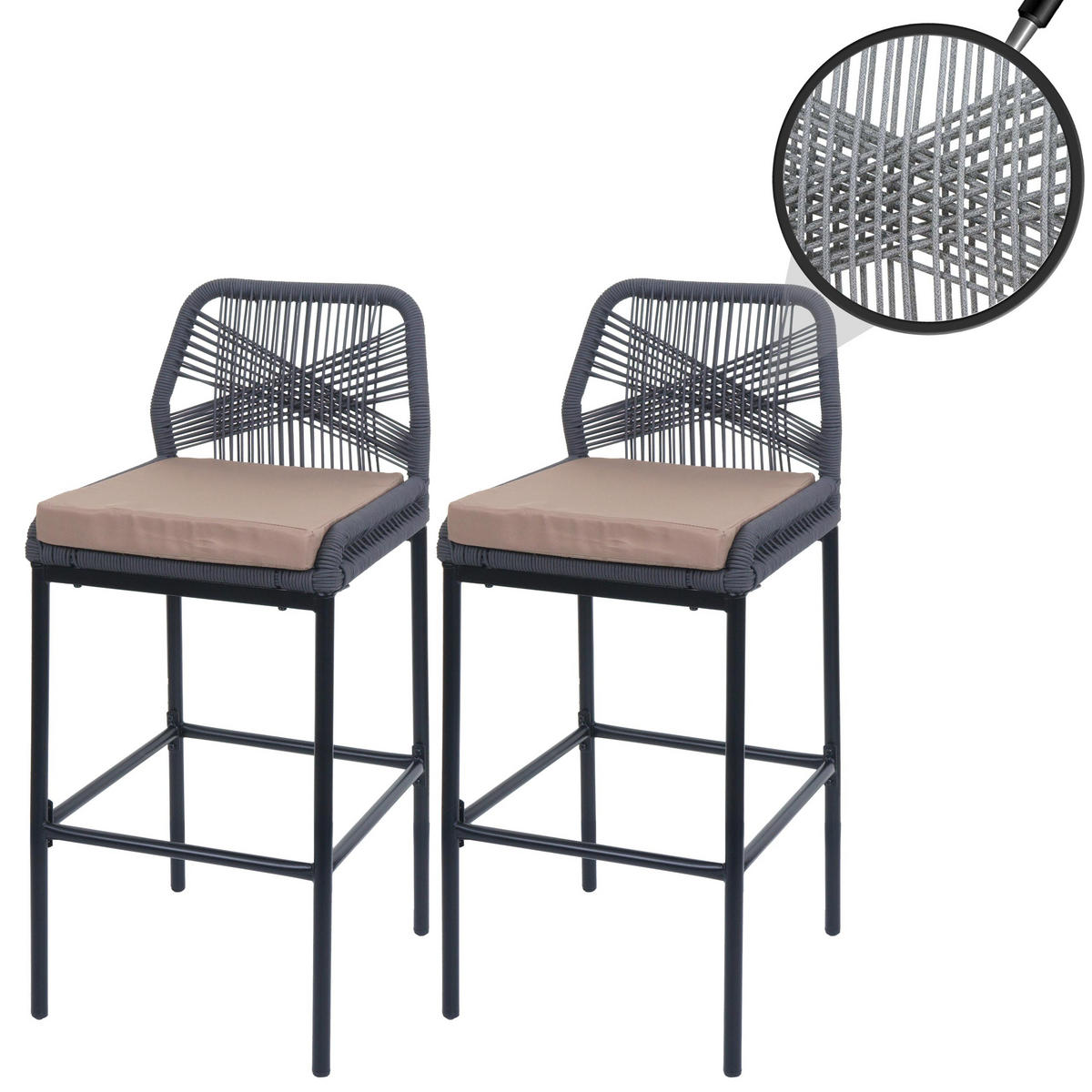 BARSKI STOL Anthracite, Taupe - antracit/sivorjava, kovina (45/101/52cm) - MCW