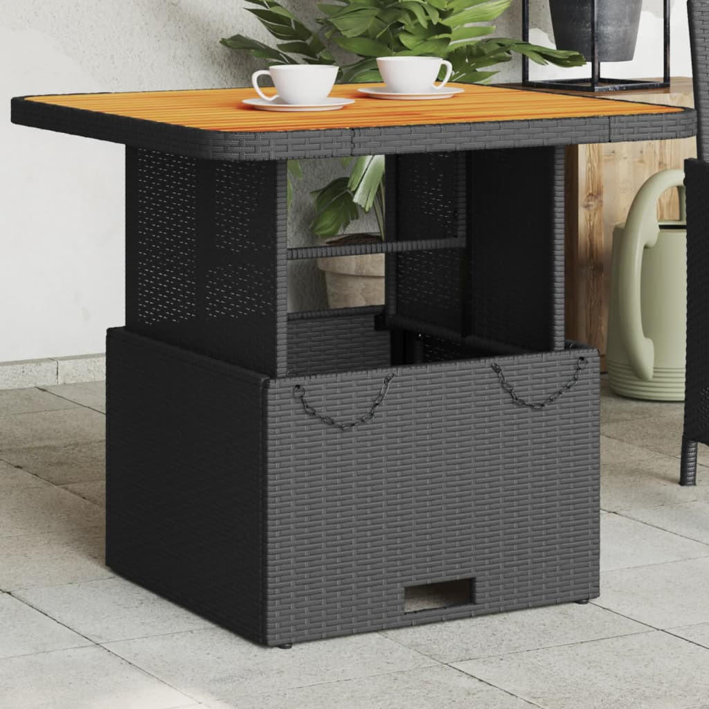 GARTENTISCH Tischmund 80/71/80 cm - Schwarz, Naturmaterialien (80/80/71cm) - ZMH
