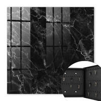 SCHLÜSSELBOX Schwarz 30x30 cm- Türöffnung nach rechts - Marmortiefe - Schwarz, Metall (30/30/5cm) - TULUP