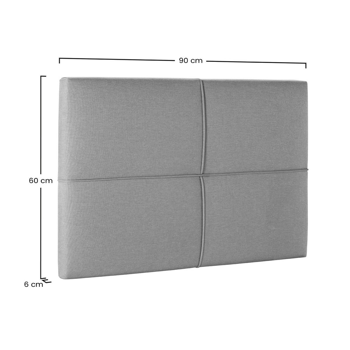 KOPFTEIL Sicilia 90x60 cm Grau - Grau, Textil (6/90/90cm) - VS Venta-stock