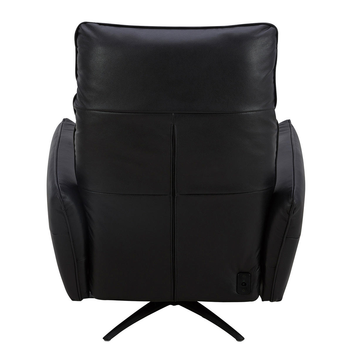 RELAXSESSEL - Schwarz, Leder/Metall (86/100/82cm) - home24