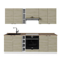 KÜCHENZEILE Fame-Line Eiche Paneel/Weiß 235 cm , AP Eiche - Hellbraun/Eichefarben, Holzwerkstoff (235/81.6/60cm) - Vicco