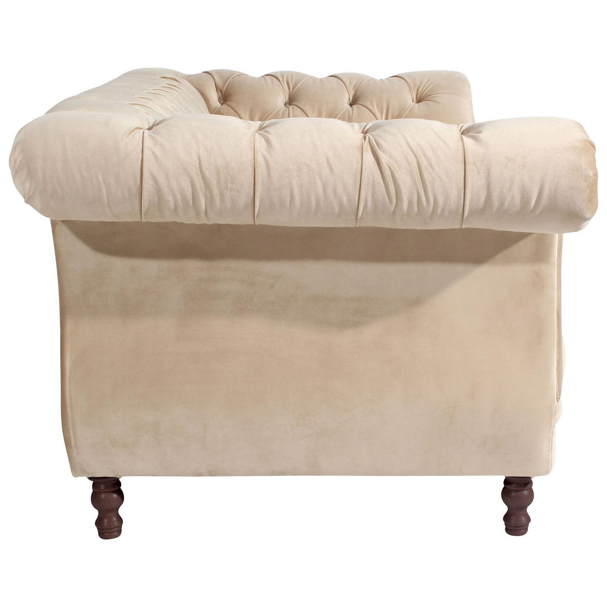 CHESTERFIELD Sofa 2-Sitzer Kaylin Samtvelours sand - Sandfarben, Kunststoff (200/80/100cm) - 58aufmkessel