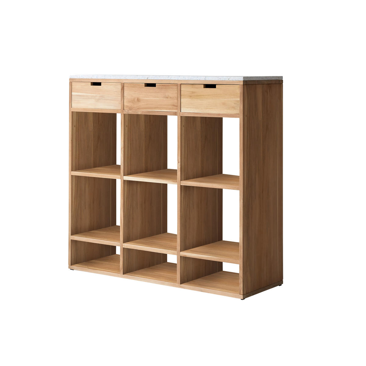 KONSOLENTISCH Miho Weiß aus Teak - Weiß, Holz (40/120/112cm) - Tikamoon