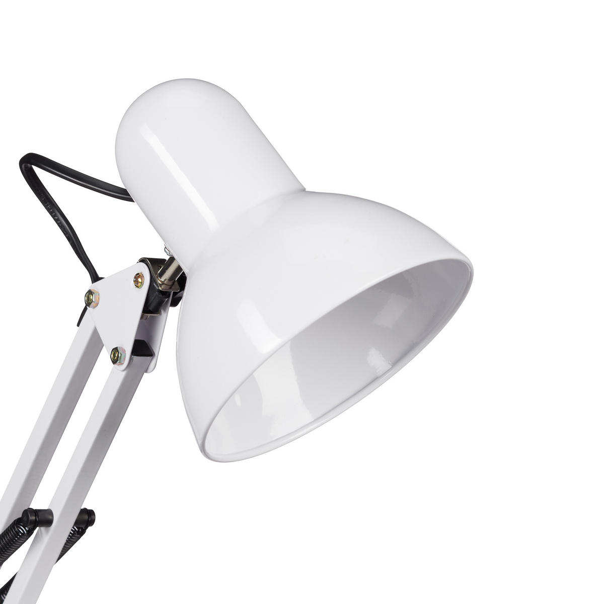 SCHREIBTISCHLAMPE - Weiß, Kunststoff/Metall (15/28/50cm) - Relaxdays