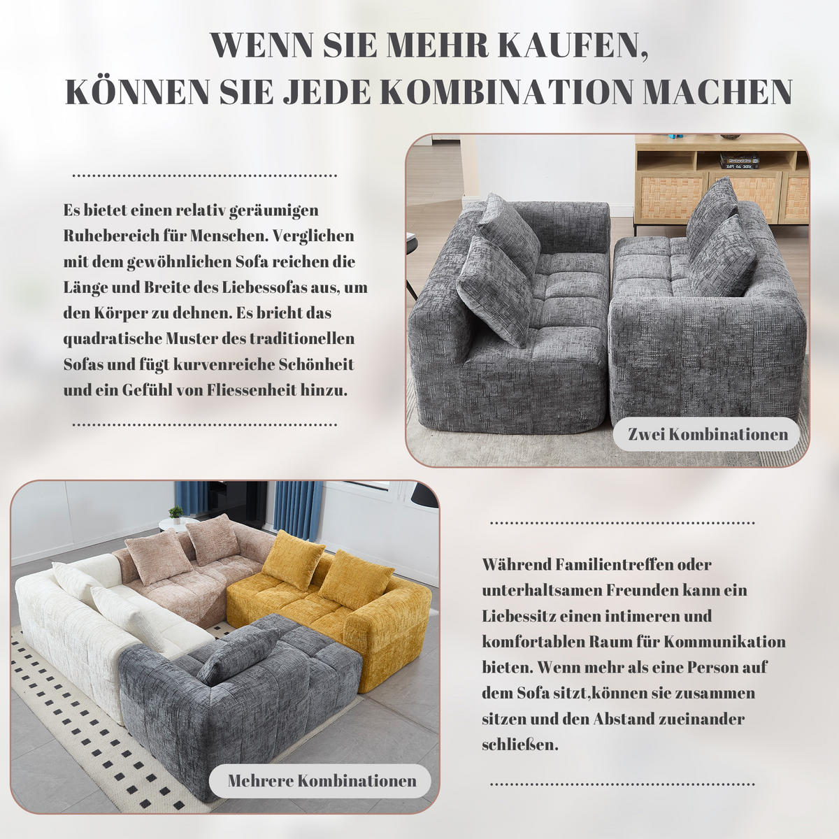 2-SITZER Sofa Chenille mit Chaiselongue und Seitentaschen 158/90/60 cm Grau - Grau, Textil (60/158/90cm) - Redom