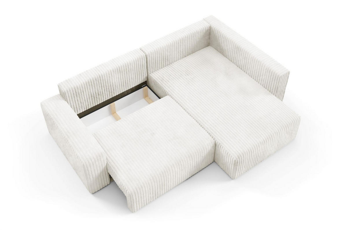 ECKSOFA Natalia Xl - Creme, Holzwerkstoff/Textil (245/182cm) - Fun Möbel