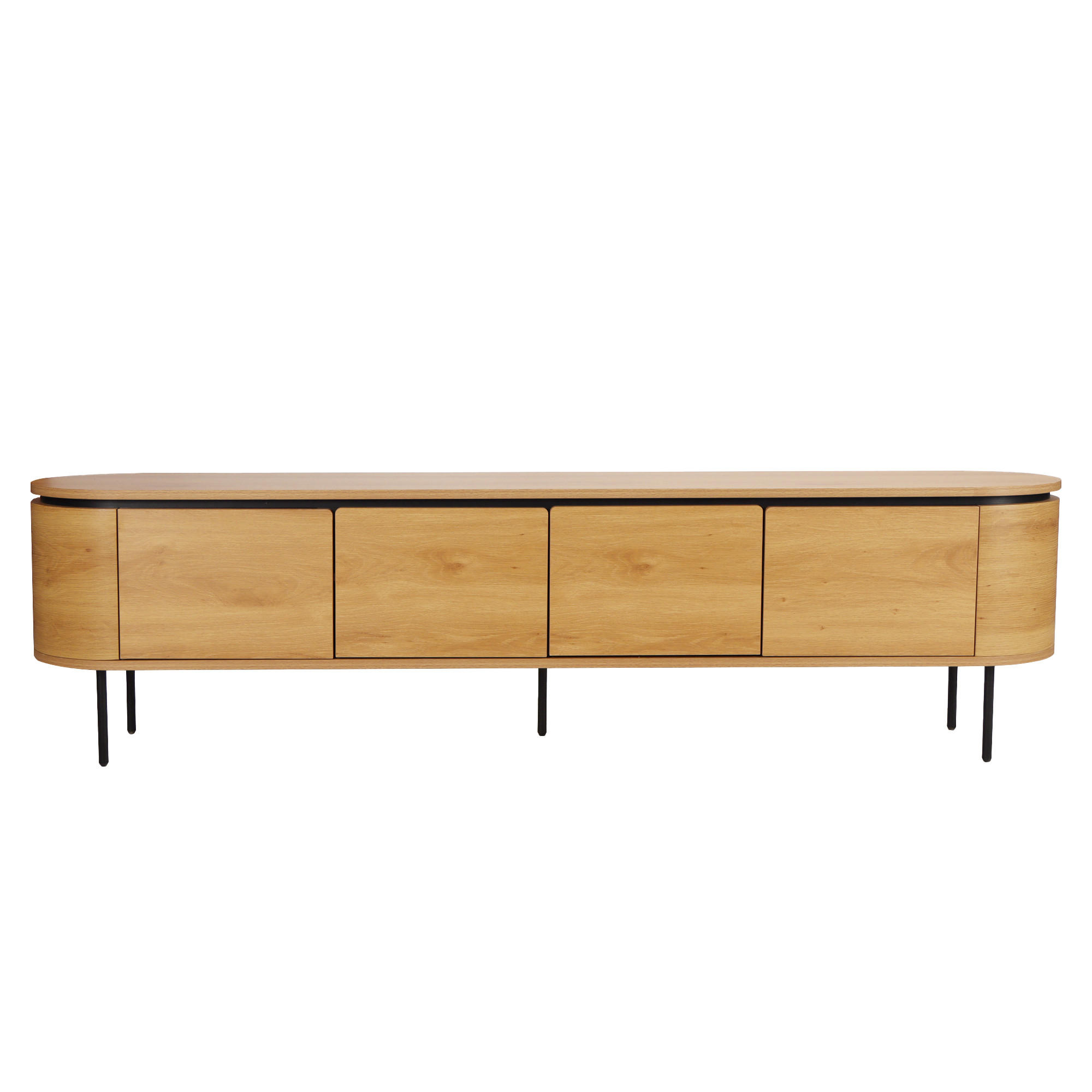 TV-ELEMENT Ilford Natur 200 cm x 55 cm - Braun, Holzwerkstoff (200/55/40cm) - Kenay Home