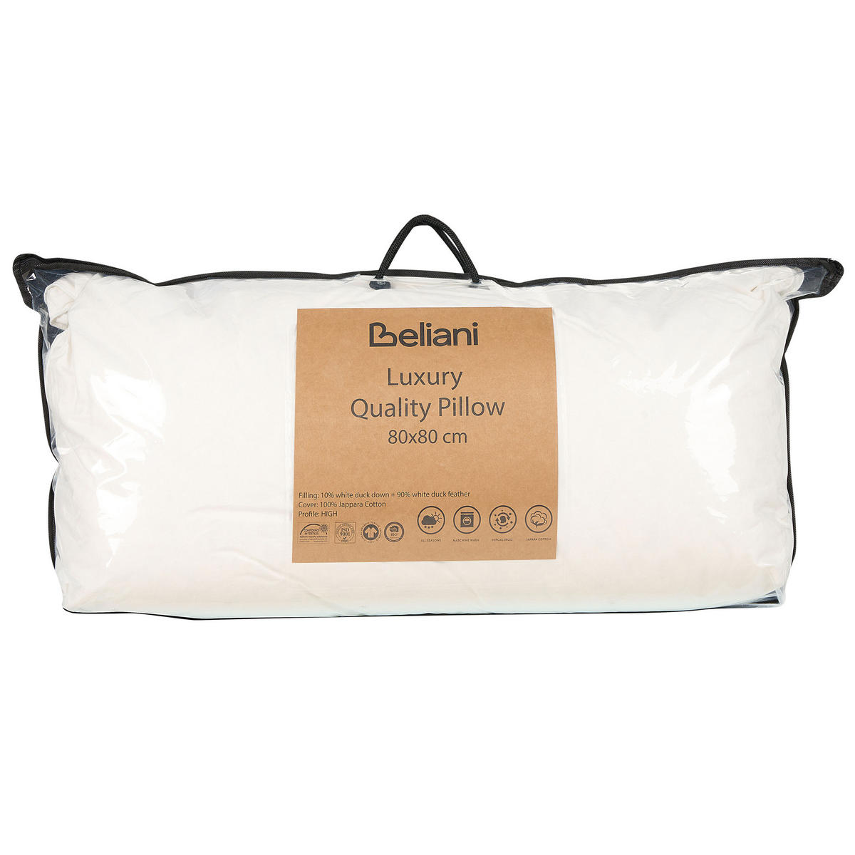 KOPFKISSEN 2er-Set Weiß 80/80 cm Feldberg - Weiß, Naturmaterialien (80/80cm) - Beliani