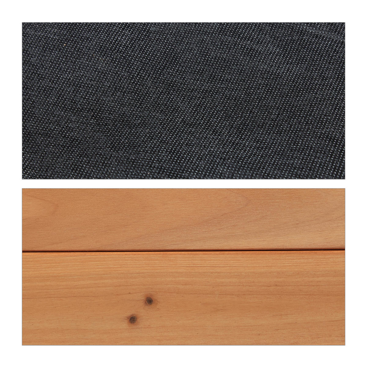 SANDKASTEN - Hellbraun, Holz/Textil (160/160/22.5cm) - Relaxdays