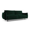 3-SITZER SOFA mit Schlaffunktion Samt Stoff Grün - Dunkelgrün/Schwarz, Textil/Metall (230/86/105cm) - Makamii