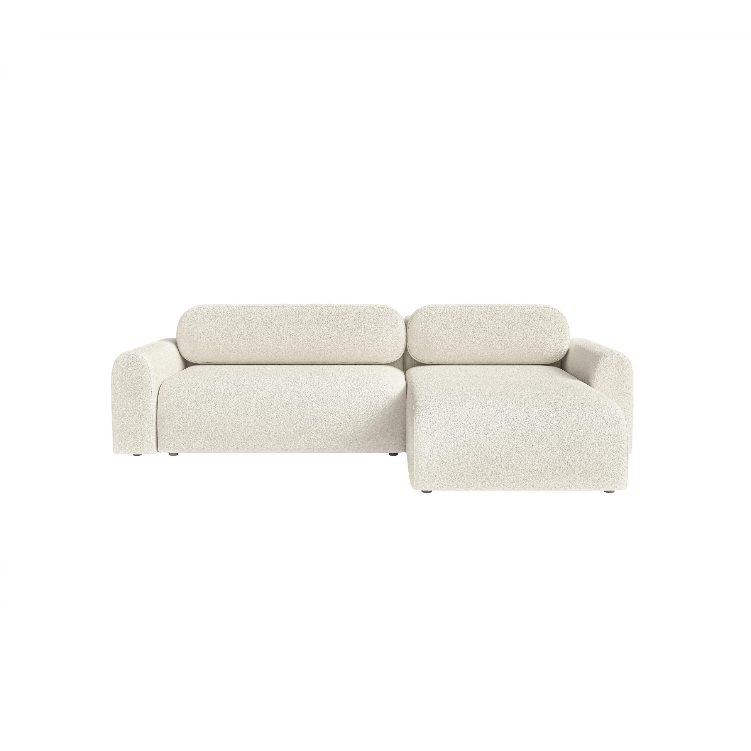 ECKSOFA Lome L mit Schlaffunktion, Weiß - Weiß, Textil (286/185cm) - Fedve