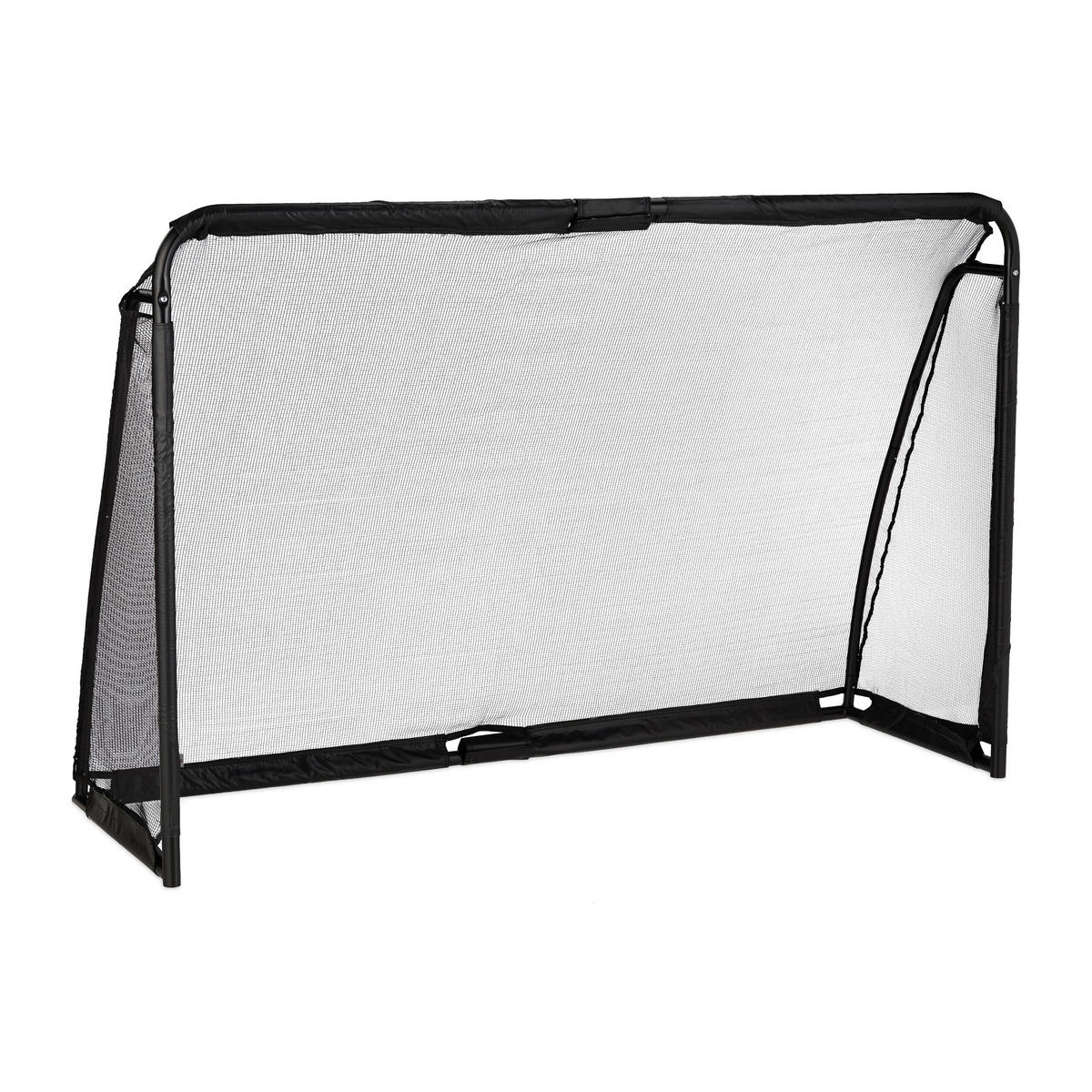 FUSSBALLTOR - Schwarz, Kunststoff/Metall (180/60cm) - Relaxdays