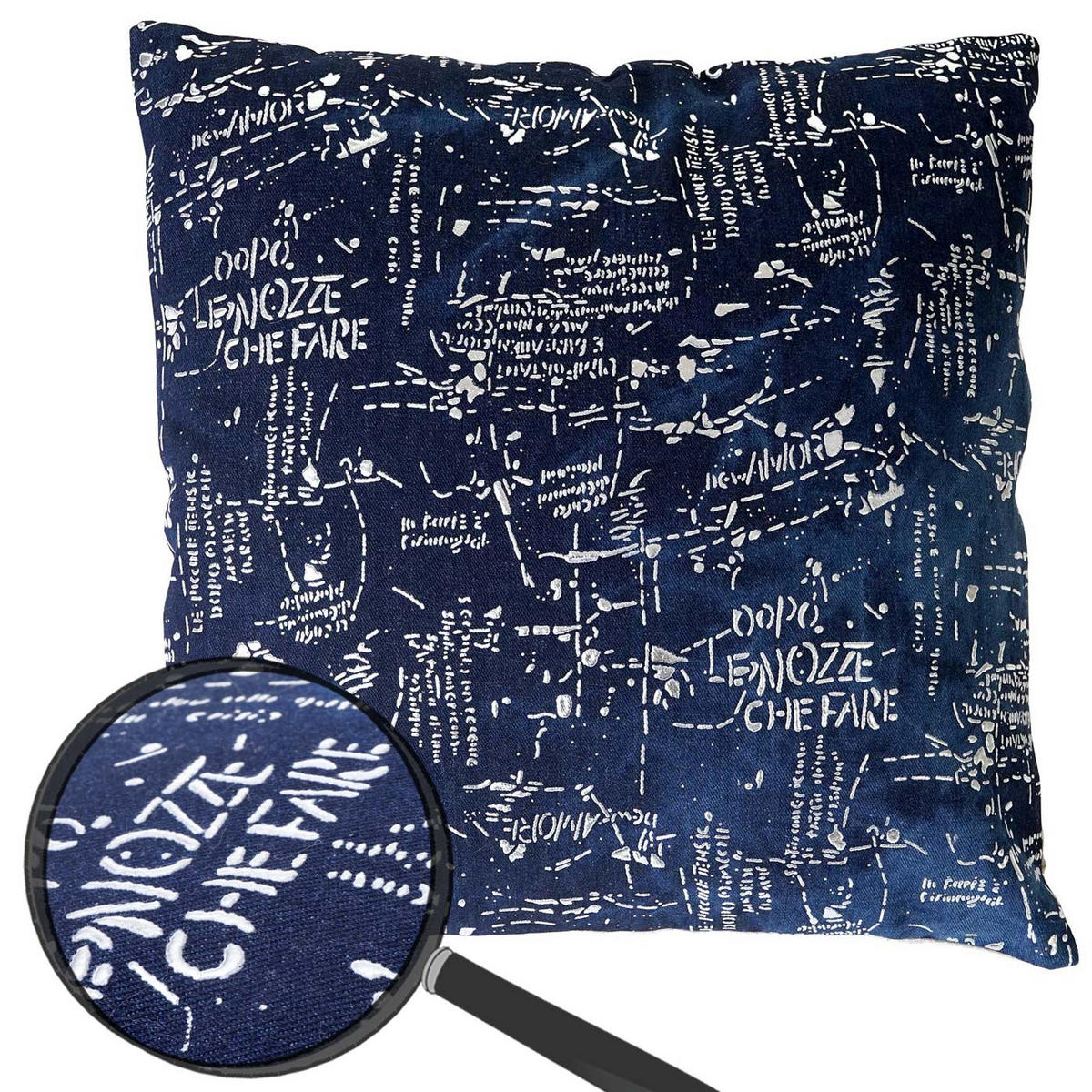DEKO-KISSEN SCHRIFT Blau - Blau, Textil (12/45/45cm) - MCW