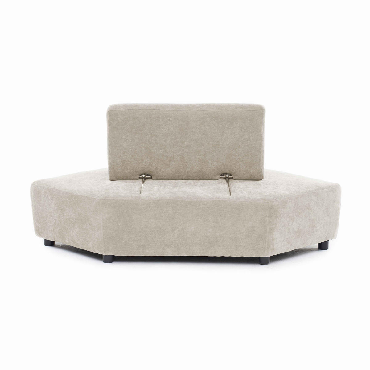 ECKSESSEL, Ekru - Weiß, Textil (170/82/117cm) - Oviala