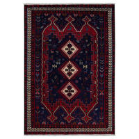 TEPPICH Afshar Blau 195/135 cm Schurwolle - Blau, Textil (135/195cm) - Looma