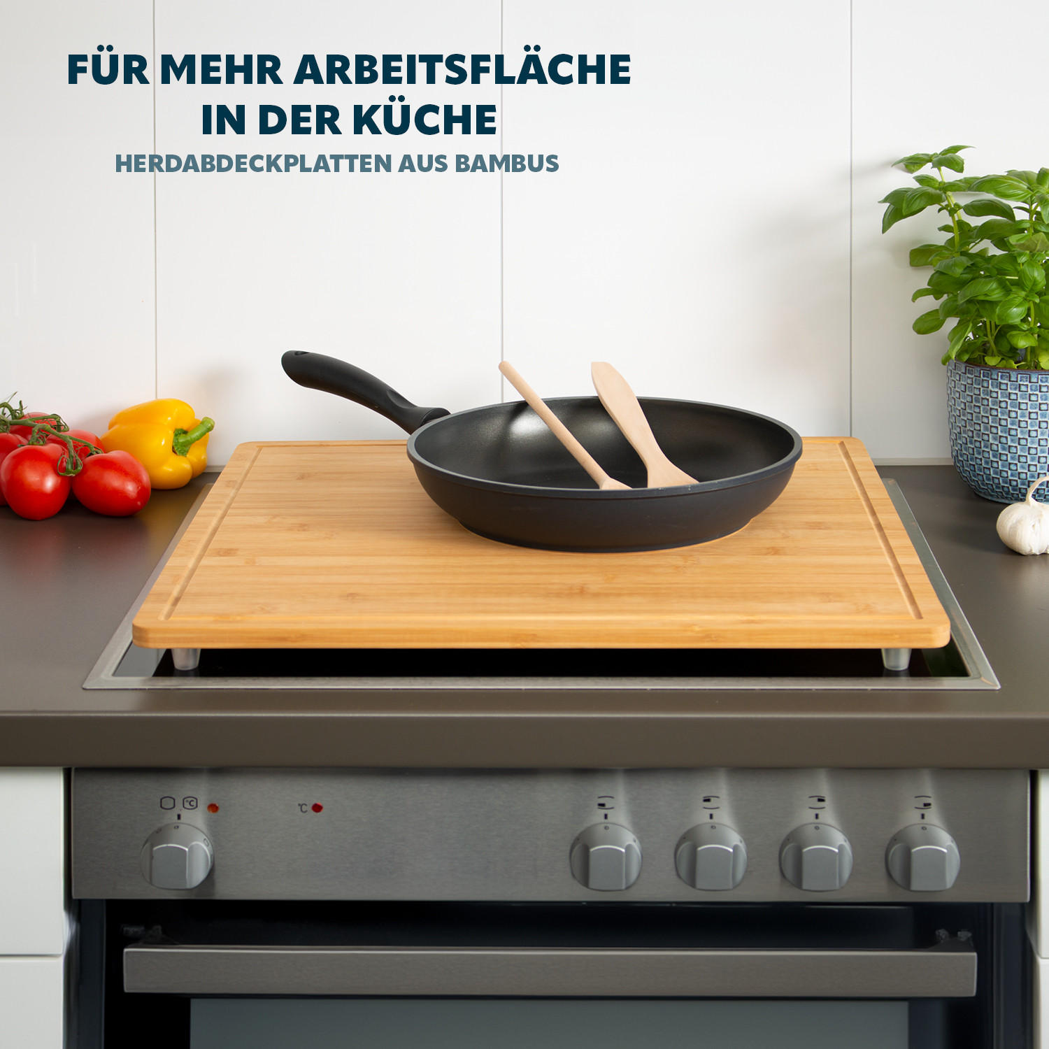 HERDABDECKPLATTE, Bambus - Braun, Holz (52/4/50cm) - bremermann