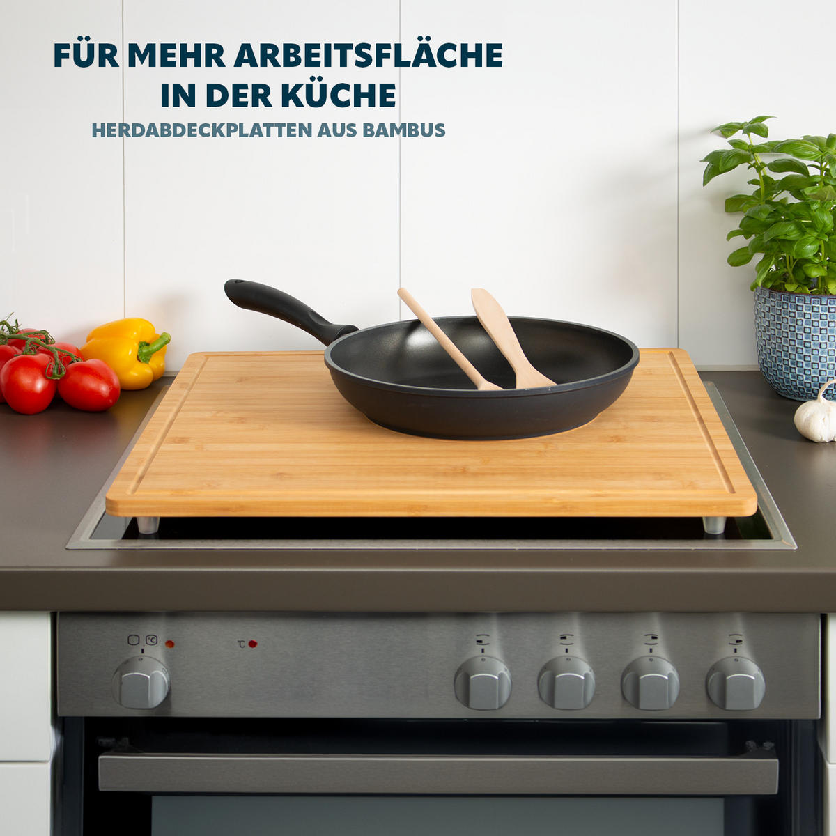 HERDABDECKPLATTE, Bambus - Braun, Holz (52/4/50cm) - bremermann