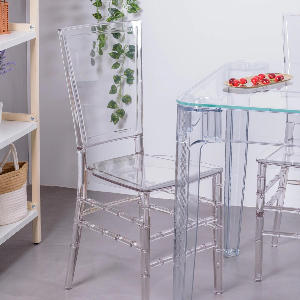 ESSZIMMERMÖBEL-SET Transparent Kunststoff Transparent - Transparent, Kunststoff - Nest Dream