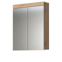 SPIEGELSCHRANK Asteiche 60 x 77 cm, Badschrank 2-türig - Eichefarben, Glas/Holzwerkstoff (60/77/17cm) - Top.Furn