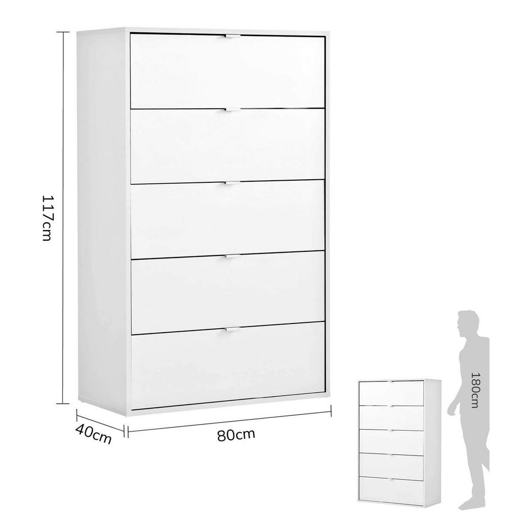 Thumbnail - Mokebo Kommode, Weiß, Holzwerkstoff, 80x117x40 cm, Wohnzimmer, Kommoden & Sideboards, Highboards