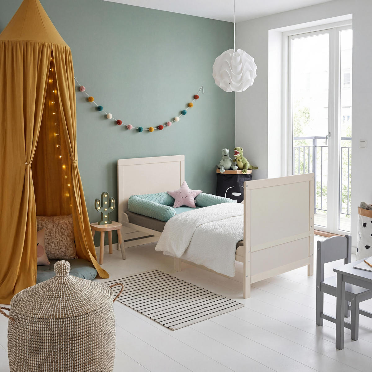 SPJÄLSÄNG med madrass Easy Sleep 70 x 140 cm - Ljusgrå, Träbaserade material/Textil (70/140cm) - Roba