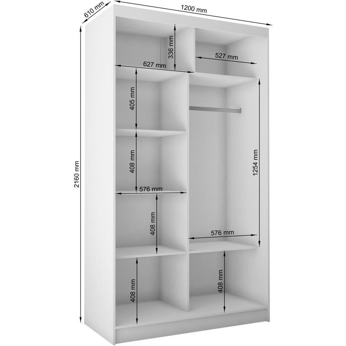 SCHWEBETÜRENSCHRANK Mario 120/216/61 schwarz - Schwarz, Holzwerkstoff (120/216/61cm) - Beautysofa