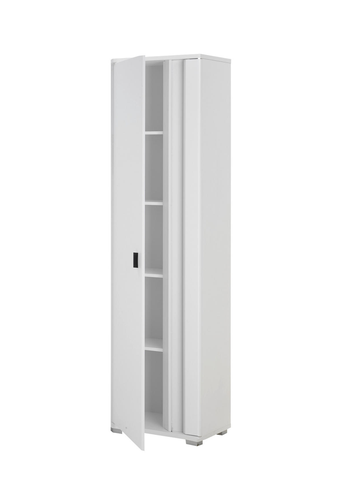 STAURAUMSCHRANK M19 Weiß Matt 55/200/35 cm links - Weiß, Holzwerkstoff (55/200/35cm) - Livojo