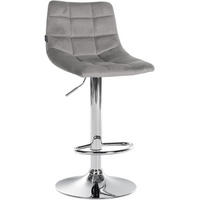 BARHOCKER James Samt chrom grau - Chromfarben/Grau, Textil/Metall (43/108.5/46.5cm) - TPFLiving