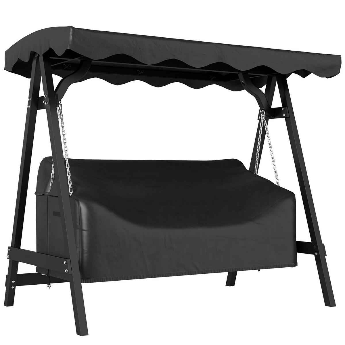 GARTENSCHAUKEL-ABDECKUNG Oxford-Stoff Schwarz - Schwarz, Textil (76/81/185cm) - Outsunny